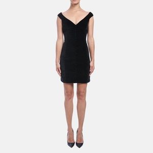 NWT Theory Off The Shoulder Dress in Dotted Velvet black and white